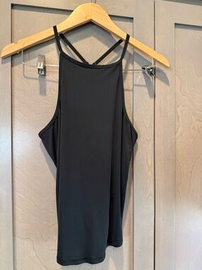 all in motion Black Strappy Tank Top with Mesh Detail
